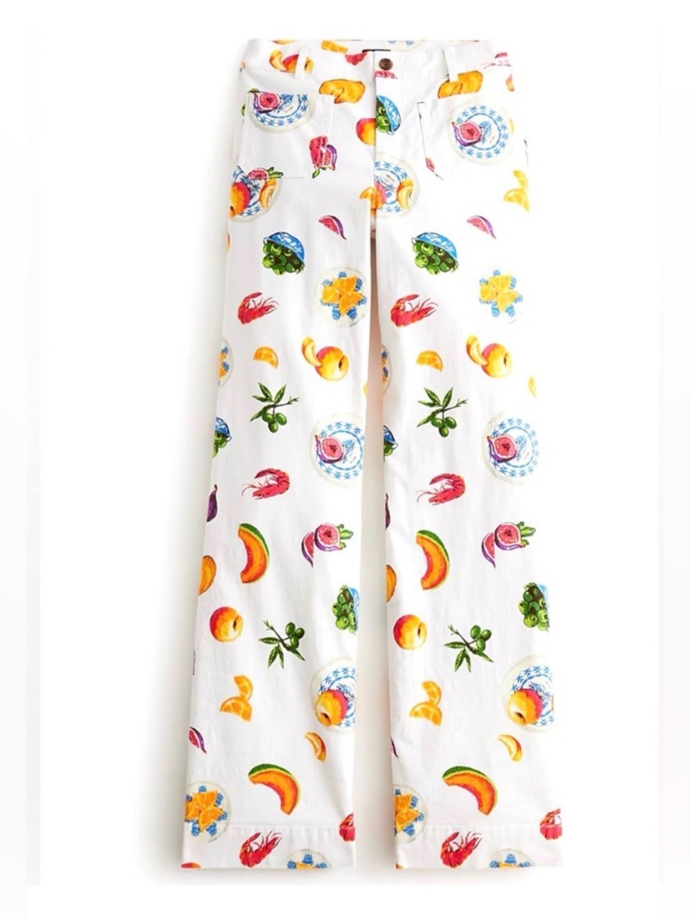 Darling J. Crew High Waisted Lizzie Printed Fruit & Foods Pant